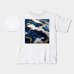 Liquid indigo marble Kids T-Shirt